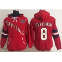 Washington Capitals #8 Alex Ovechkin Red Women's Old Time Heidi NHL Hoodie