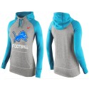 Women's Nike Detroit Lions Performance Hoodie Grey   Light Blue