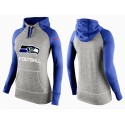 Women's Nike Seattle Seahawks Performance Hoodie Grey   Blue
