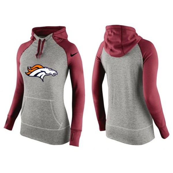 Women's Nike Denver Broncos Performance Hoodie Grey   Red_2