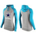 Women's Nike Dallas Cowboys Performance Hoodie Grey   Light Blue