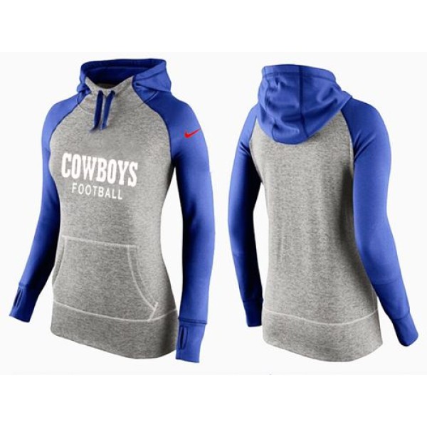Women's Nike Dallas Cowboys Performance Hoodie Grey   Blue