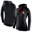 Women's Nike Cleveland Browns Full-Zip Performance Hoodie Black