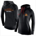 Women's Nike Cincinnati Bengals Full-Zip Performance Hoodie Black