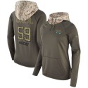 Women's Carolina Panthers #59 Luke Kuechly Olive Salute To Service Sideline Therma Pullover Hoodie