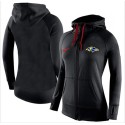 Women's Nike Baltimore Ravens Full-Zip Performance Hoodie Black