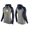 Women's Nike Pittsburgh Steelers Performance Hoodie Grey   Dark Blue_2