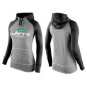 Women's Nike New York Jets Performance Hoodie Grey   Black