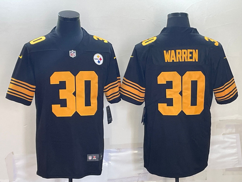 Pittsburgh Steelers #30 Jaylen Warren Black Color Rush Stitched Jersey