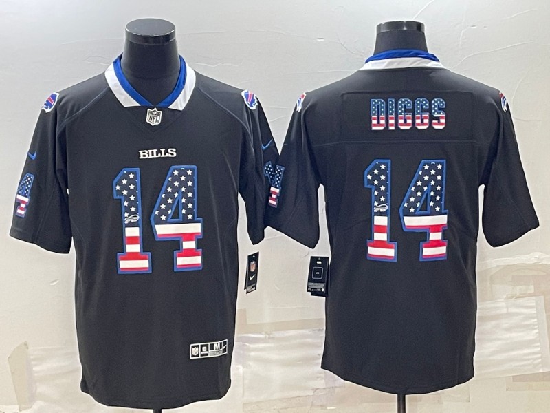 Buffalo Bills #14 Stefon Diggs Black 2018 USA Flag Fashion Limited Stitched Jersey