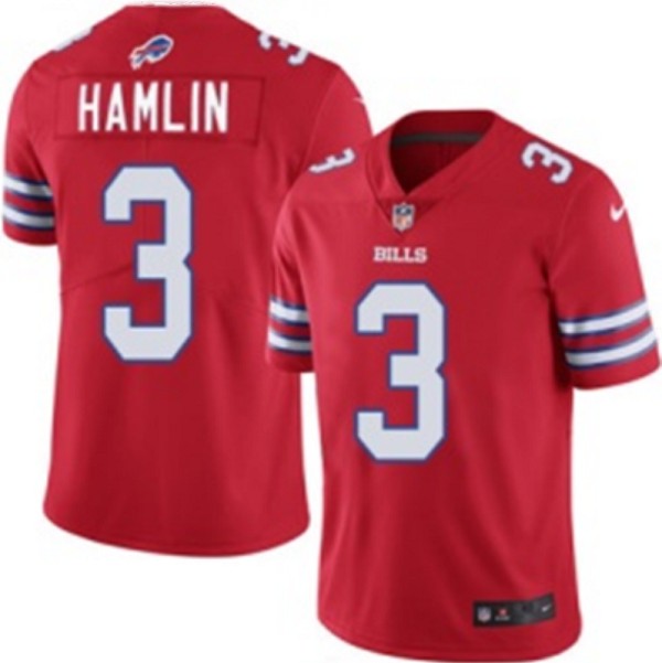 Buffalo Bills #3 Damar Hamlin Red Vapor Untouchable Limited Stitched Jersey