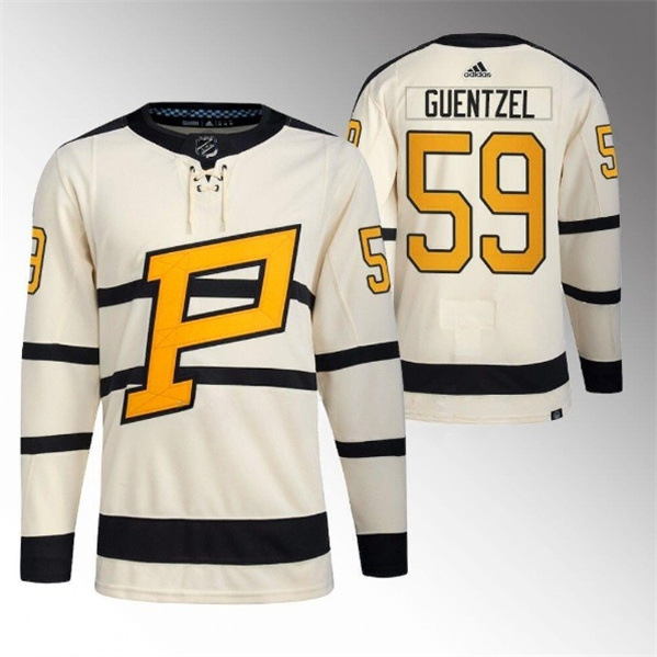 Pittsburgh Penguins #59 Jake Guentzel Cream 2023 Winter Classic Stitched Jersey
