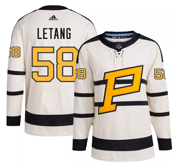 Pittsburgh Penguins #58 Kris Letang Cream 2023 Winter Classic Stitched Jersey