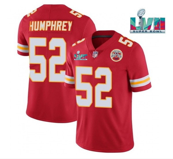 Kansas City Chiefs #52 Creed Humphrey Red Super Bowl LVII Patch Vapor Untouchable Limited Stitched Jersey