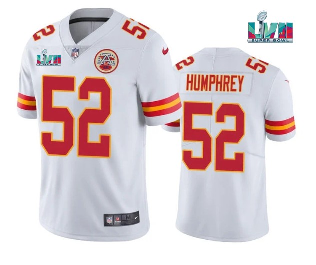Kansas City Chiefs #52 Creed Humphrey White Super Bowl LVII Patch Vapor Untouchable Limited Stitched Jersey