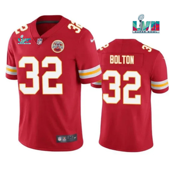 Kansas City Chiefs #32 Nick Bolton Red Super Bowl LVII Patch Vapor Untouchable Limited Stitched Jersey