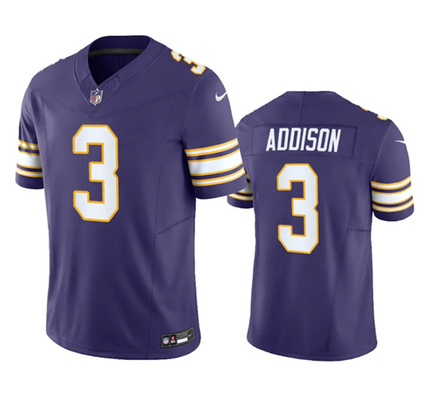 Minnesota Vikings #3 Jordan Addison Purple 2023 F.U.S.E. Vapor Untouchable Stitched Jersey