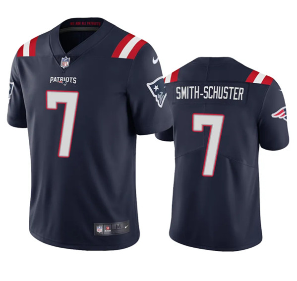 New England Patriots #7 JuJu Smith-Schuster Navy Vapor Untouchable Stitched Jersey