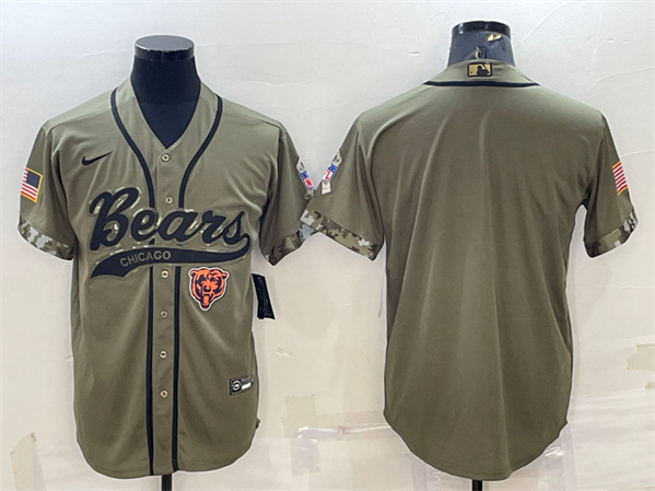 Chicago Bears Blank Olive 2022 Salute To Service Cool Base Stitched Jersey