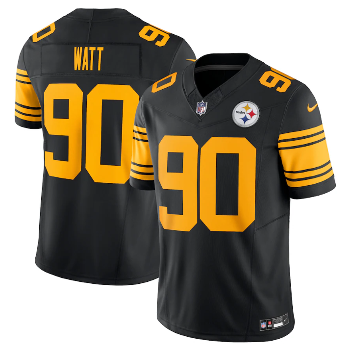 Pittsburgh Steelers #90 T.J. Watt Black 2023 F.U.S.E. Vapor Color Rush Limited Jersey