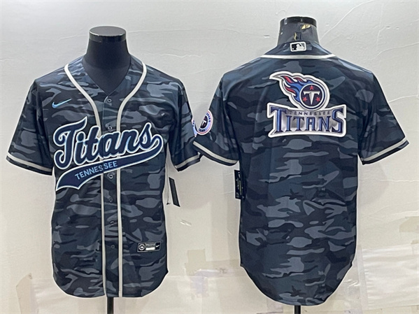 Tennessee Titans Gray Camo Team Big Logo With Patch Cool Base Stitched Jersey