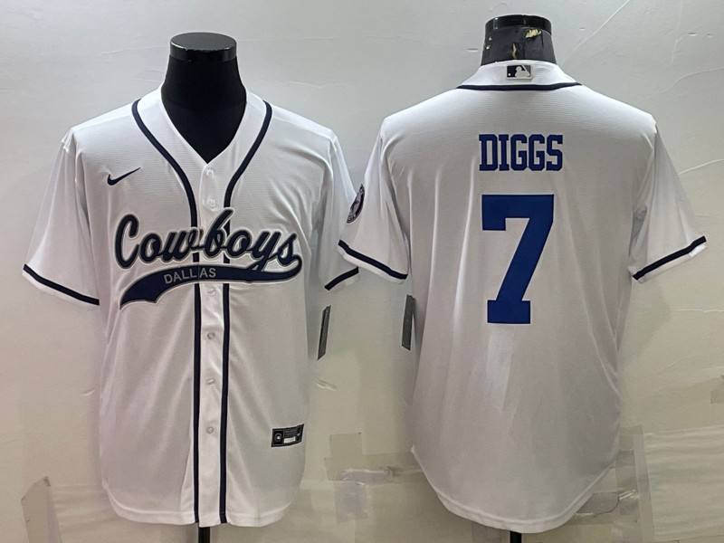 Dallas Cowboys #7 Trevon Diggs White Cool Base Stitched Jersey