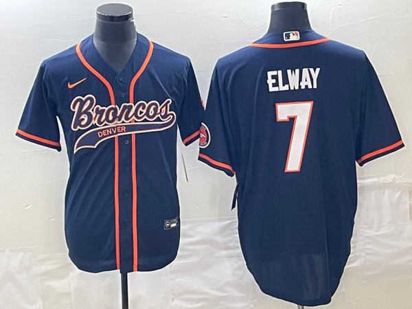 Denver Broncos #7 John Elway Navy Cool Base Stitched Jersey