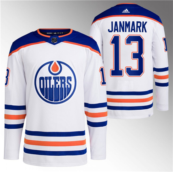 Edmonton Oilers #13 Mattias Janmark White Stitched Jersey
