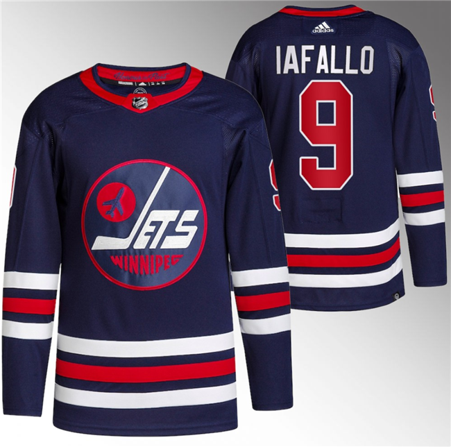 Winnipeg Jets #9 Alex Iafallo 2021 22 Navy Stitched Jersey