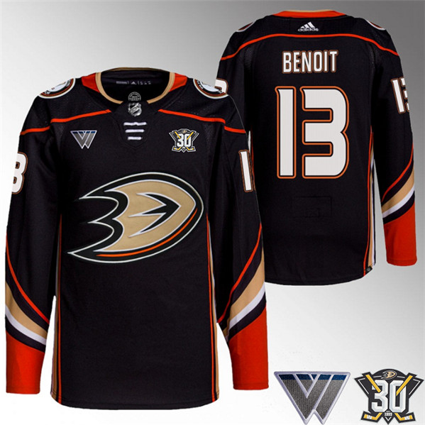 Anaheim Ducks #13 Simon Benoit Black 30th Anniversary Stitched Jersey