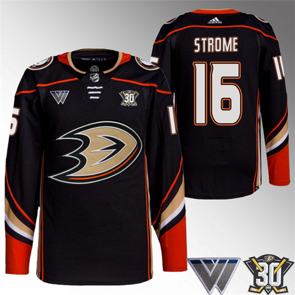 Anaheim Ducks #16 Ryan Strome Black 30th Anniversary Stitched Jersey