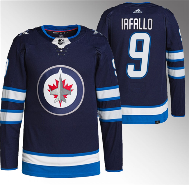 Winnipeg Jets #9 Alex Iafallo Navy Stitched Jersey