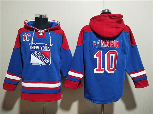 New York Rangers #10 Artemi Panarin Blue Ageless Must-Have Lace-Up Pullover Hoodie