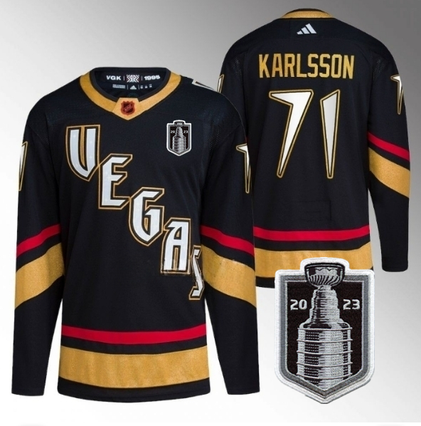 Vegas Golden Knights #71 William Karlsson Black 2023 Stanley Cup Final Stitched Jersey