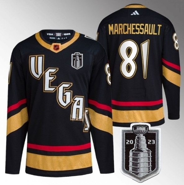 Vegas Golden Knights #81 Jonathan Marchessault Black 2023 Stanley Cup Final Stitched Jersey