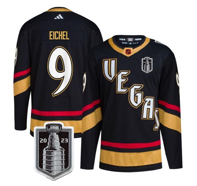 Vegas Golden Knights #9 Jack Eichel Black 2023 Stanley Cup Final Stitched Jersey