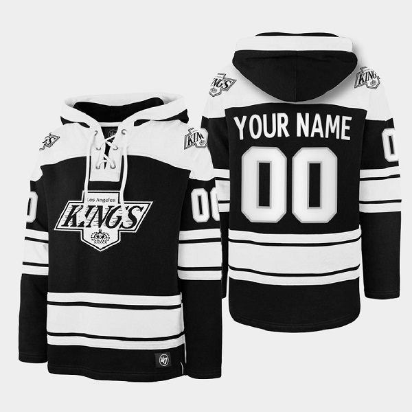 Los Angeles Kings Custom Black Ageless Must-Have Lace-Up Pullover Hoodie