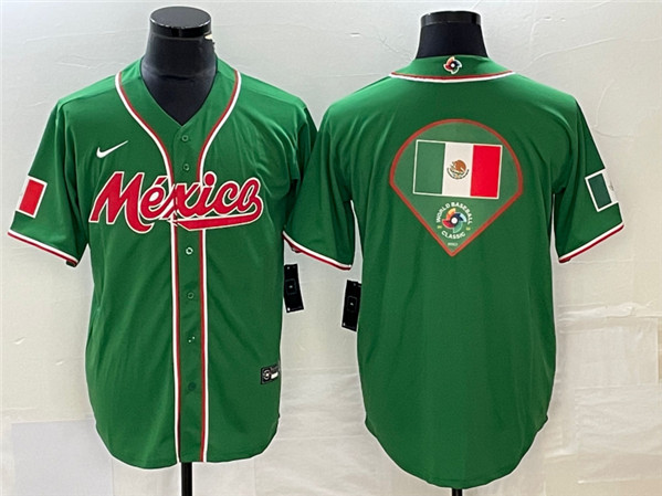 Mexico Green 2023 World Classic Team Big Logo Stitched Jersey