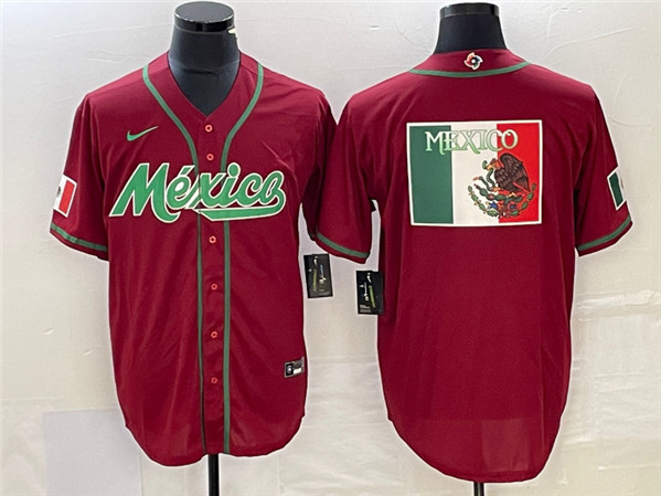 Mexico Red 2023 World Classic Team Big Logo Stitched Jersey