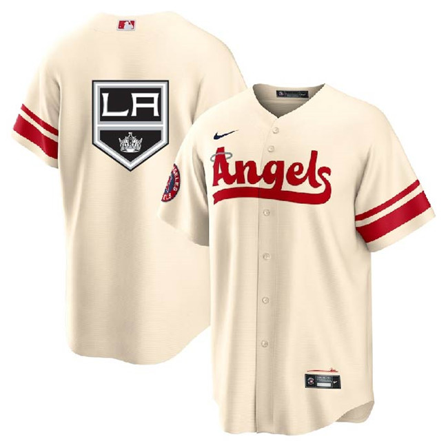 Los Angeles Angels Kings Cream Cool Base Stitched Jersey