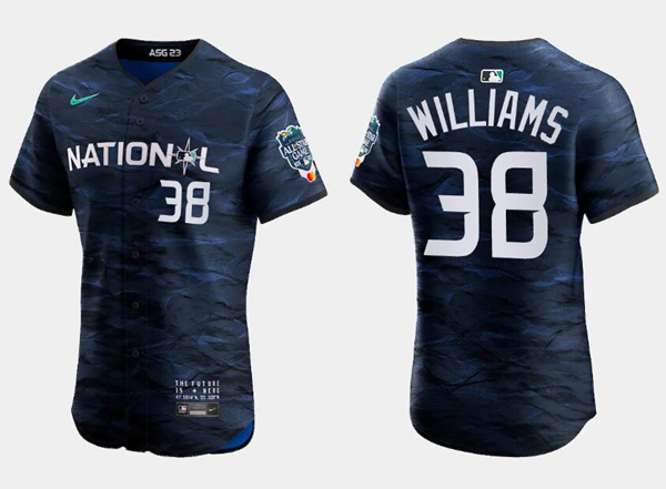 Milwaukee Brewers #38 Devin Williams Royal 2023 All-Star Flex Base Stitched Jersey