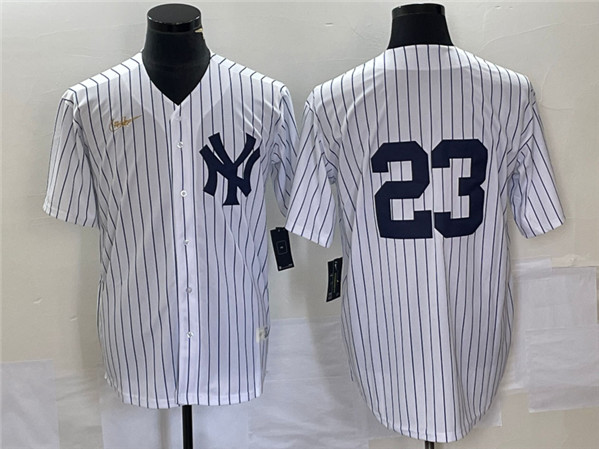 New York Yankees #23 Don Mattingly White Cool Base Stitched Jersey