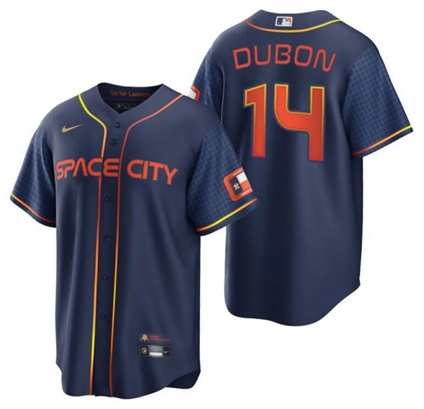 Houston Astros #14 Mauricio Dubón 2022 Navy City Connect Cool Base Stitched Jersey