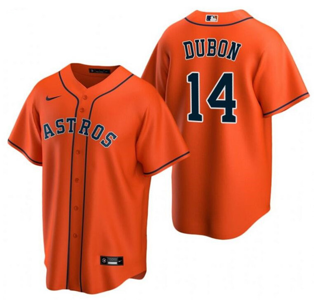 Houston Astros #14 Mauricio Dubón Orange Cool Base Stitched Jersey