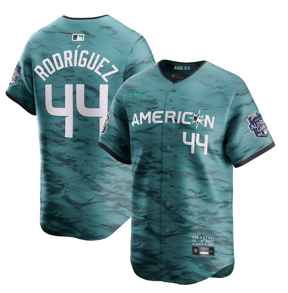Seattle Mariners #44 Julio Rodriguez Teal 2023 All-Star Cool Base With Patch Stitched Jersey