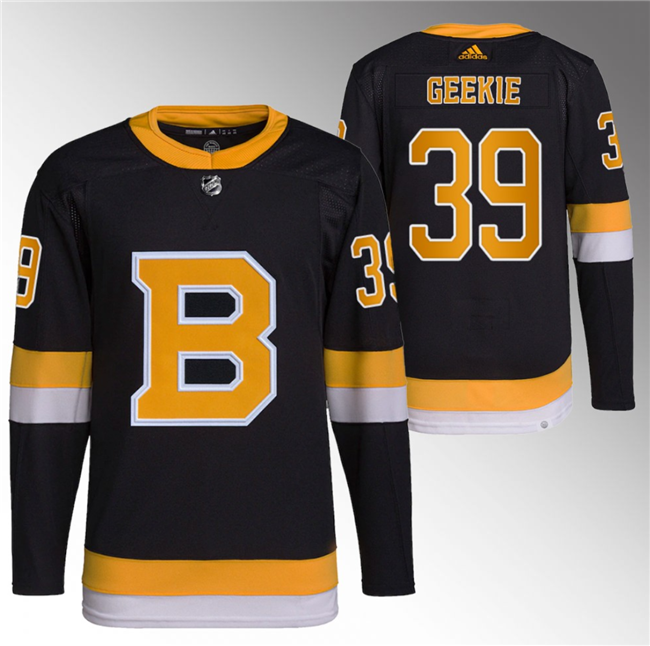 Boston Bruins #39 Morgan Geekie Black Home Breakaway Stitched Jersey