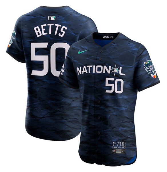 Los Angeles Dodgers #50 Mookie Betts Royal 2023 All-Star Flex Base Stittched Jersey