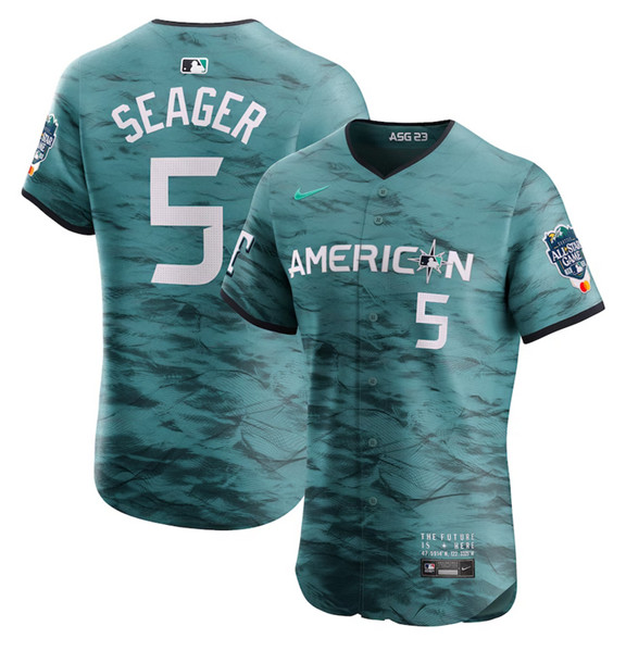 Texas Rangers #5 Corey Seager Teal 2023 All-Star Flex Base Stittched Jersey