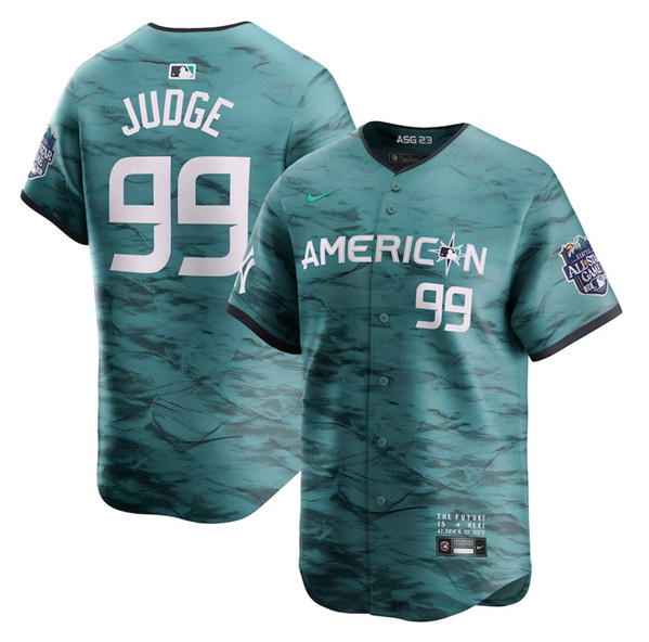New York Yankees #99 Aaron Judge Teal 2023 All-Star Cool Base Stitched Jersey