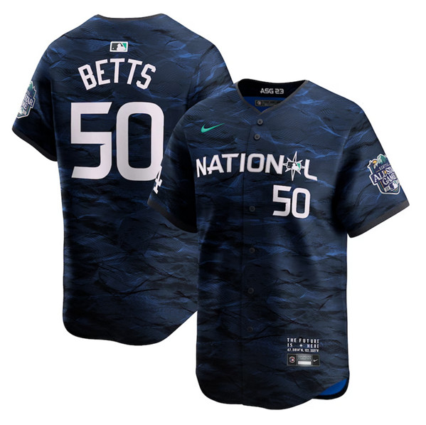 Los Angeles Dodgers #50 Mookie Betts Royal 2023 All-Star Cool Base Stitched Jersey